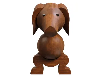 Dog figurine Kay Bojesen PBR 3D model