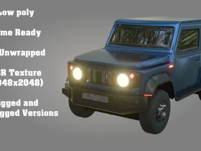 Jeep Vehicle - Game Ready - PBR Low-poly 3D model