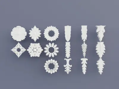 Ornament  Architectural Pack for interior and exterior Low-poly 3D model