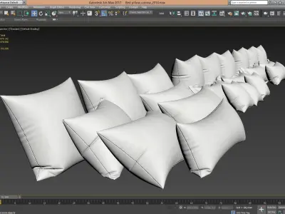 White Bed Pillows 01   3 sets   22 different Pillows  3D model
