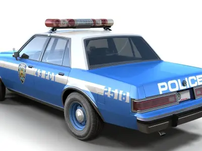 80s NY police car Low-poly 3D model
