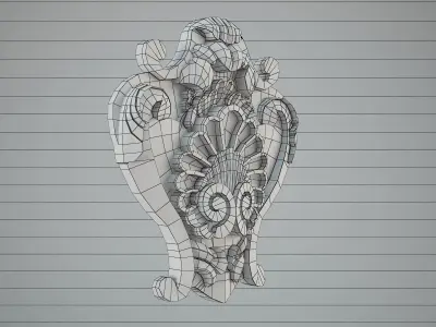 Decor silver ornate medallion 3D print model