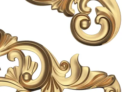 Corner Carved Plaster Molding Decoration 05 Low-poly 3D model