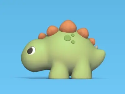 Cute Stegosaurus 3D print model