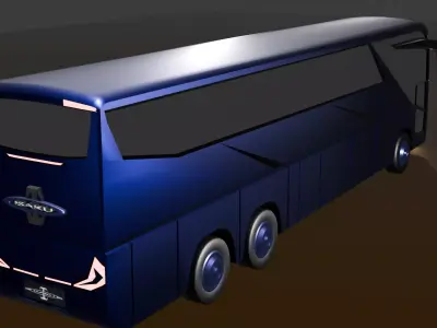 Luxury Coach Bus - Low Poly Game Ready Low-poly 3D model