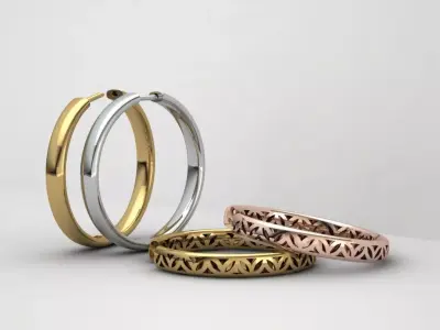 Hoop Earrings Polished 30mm 3D print model