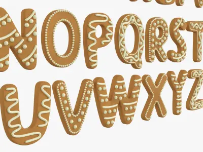 Decorated alphabet letters 02 3D model