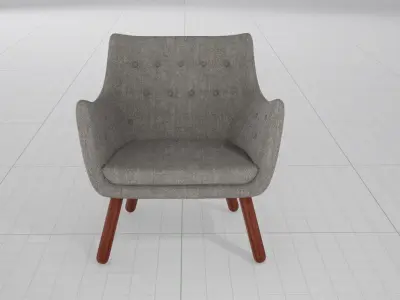 Finn Juhl Poet Chair UE4 Low-poly 3D model