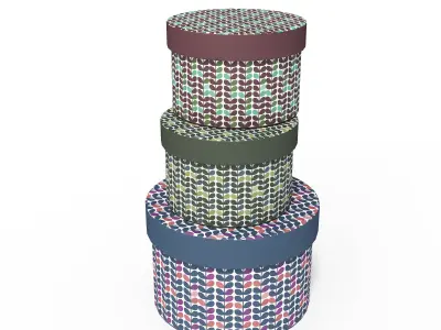 Round Box Set 3D model