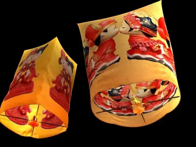 Chinese sky lantern  3D model