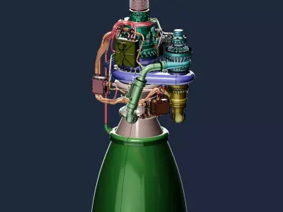 SpaceX Raptor 2 engine  3D print model