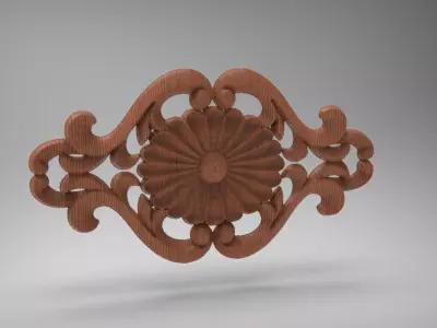 Floral Wood Carving for Furniture - 5 3D model