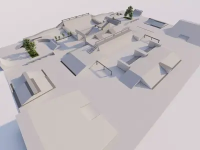 Skatepark-Skate Park PACK 3D model