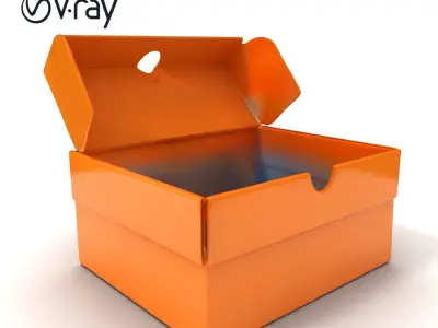 Cardboard Shoe Box Model Pack Low-poly 3D model