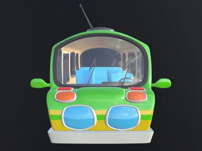 Asset - Cartoons - Bus - 02  - 3D Model 3D model 3D model