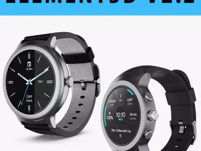 E3D - LG Watch Sport  Watch Style Collection 3D 3D model