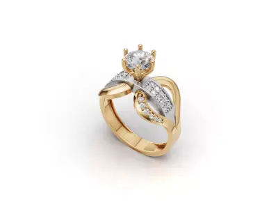 Solitaire Ring 25 3D print model