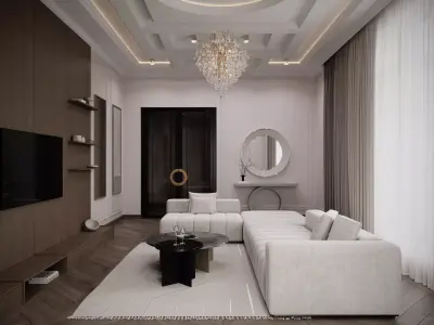 Living Room Neoclassic Low-poly 3D model