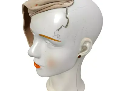 Vintage Cracked Mannequin Display Head Low-poly 3D model