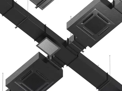 Duct System Components Low-poly 3D model
