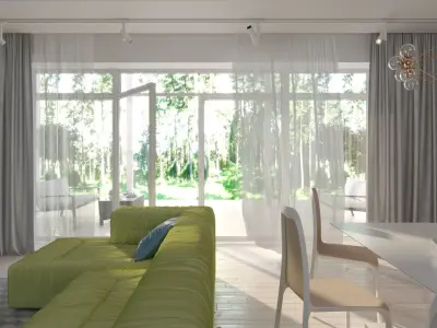 contemporary studio living room interior 3D model