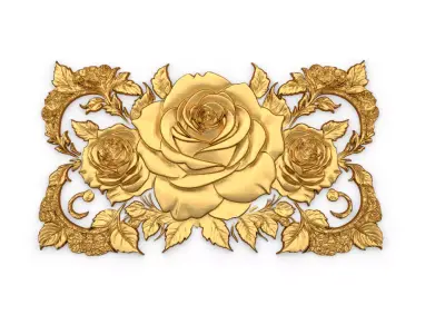 mural classic flowers decor ornament 04 3D model