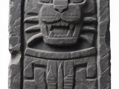 Ancient Jaguar Stone Relief  Free low-poly 3D model