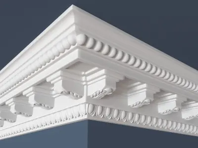 Decorative Crown Molding 3D model 4