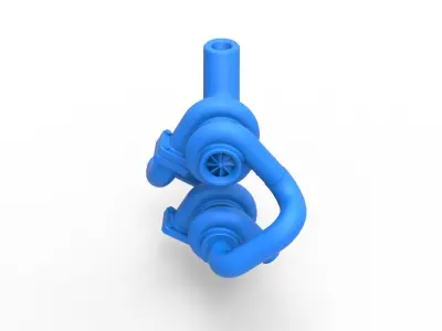 Turbocharger Version 2 Scale 1 to 25 3D print model