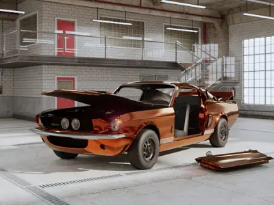 Shelby Cobra GT500 1967 - Car Classic Low-poly 3D model