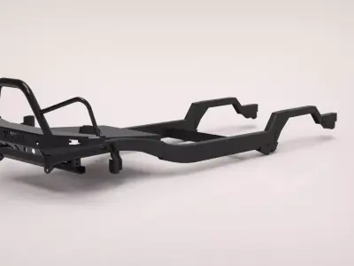 Toyota J76 series chassis and front bumper Low-poly 3D model