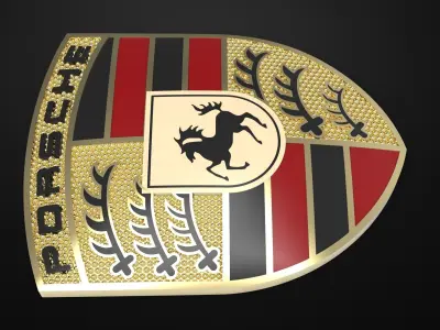 Porsche Logo Plate 3D model