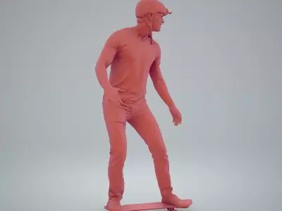 Sporty Man on the Skateboard SMan0302-HD2-O01P01-S 3D model