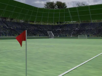 Soccer Stadium - Soccer Fans Low-poly 3D model order