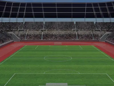 Olympic Stadium - Soccer Fans Low-poly 3D model