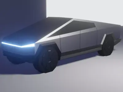 CYBERTRUCK futuristic vehicle Low-poly 3D model