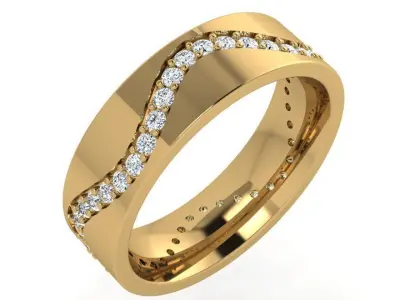 Diamond Wedding Band 4401 3D print model