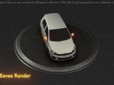 City Car 15 Compact Class Type-C White  Low-poly 3D model