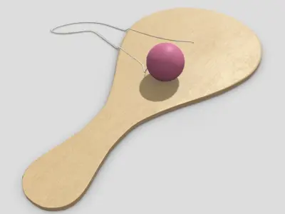 Paddle Ball Low-poly 3D model
