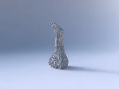Vase puffy tappered triangle with dense organic lattice 3D print model purchase