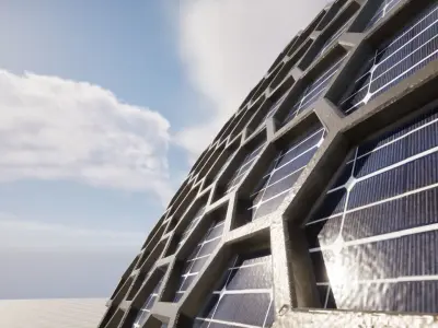 Solar Flower Low-poly 3D model