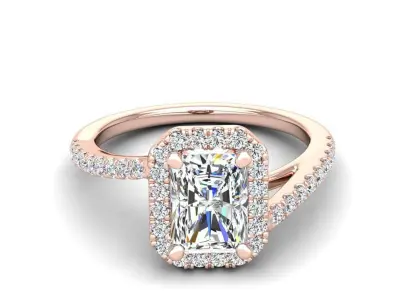 Engagement ring Vanessa radiant 3D print model