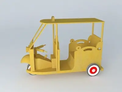 wooden thailand taxi Free 3D model