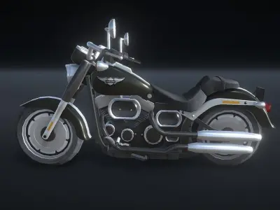 Harley Davidson Motorcycle Low-poly 3D model purchase
