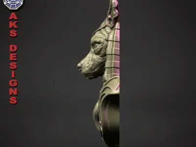 Egyptian Anubis v1 Bas relief 3D print model