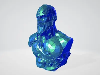 Kratos bust WIREFRAME VORONOI WIREMESH MESH 3D print model