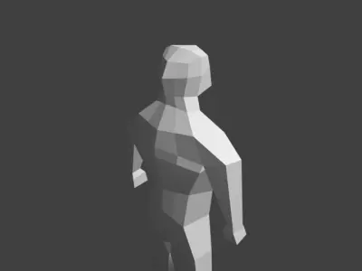 low poly man 3D model