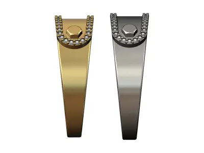 Bolted diamond tag ring US size 7and8 3D print model