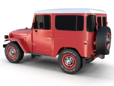 Toyota Land Cruiser FJ 40 with Chassis Red 3D model