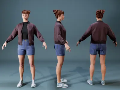 Modular Urban Clothing - Rigged - GameReady Low-poly 3D model